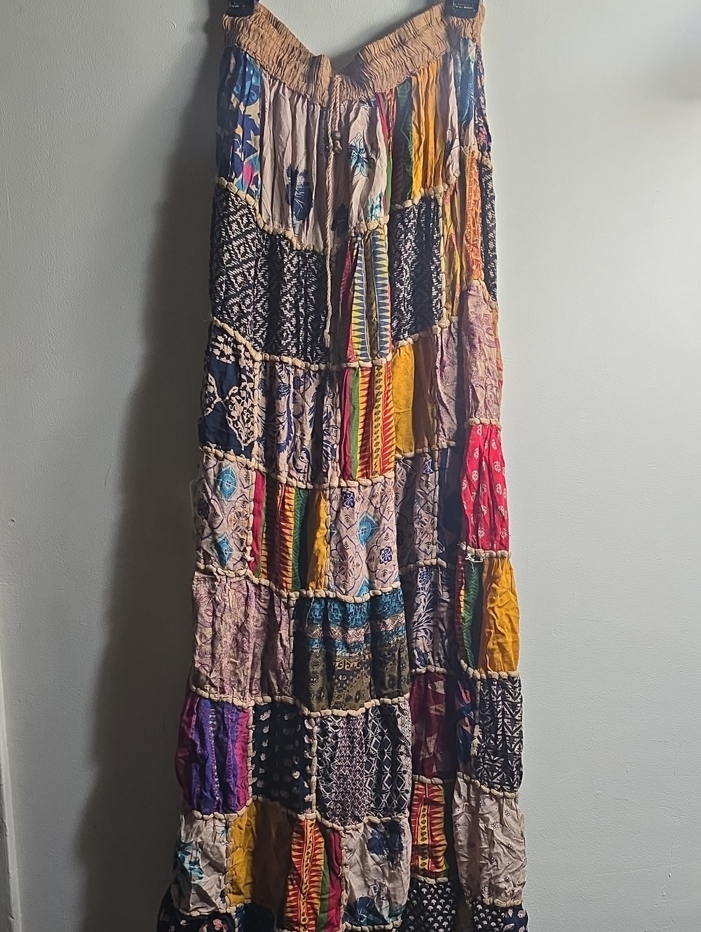 Bohemian Patchwork Maxi Skirt - Multicolor